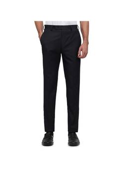 Park Avenue - Slim Fit Solid Fancy Black Trouser