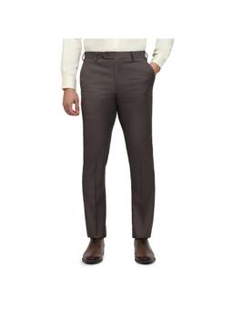 Park Avenue - Slim Fit Solid Dark Brown Trouser