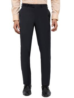 Park Avenue - Slim Fit Solid Fancy Grey Trouser