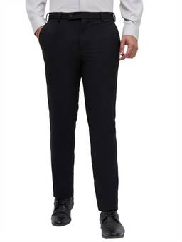 Park Avenue - Black Slim Fit Solid Trouser