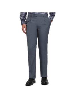 Park Avenue - Regular Fit Solid Grey Men's Trouser