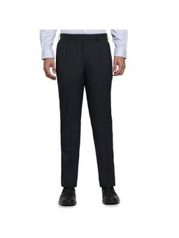 Park Avenue - Regular Fit Solid Fancy Grey Trouser