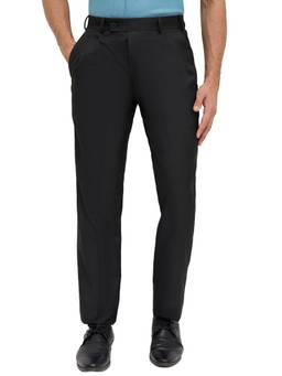 Park Avenue - Regular Fit Solid Black Trouser