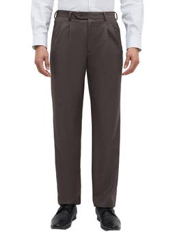 Park Avenue - Comfort Fit Solid Brown Trouser