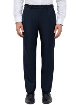 Park Avenue - Comfort Fit Solid Dark Blue Trouser