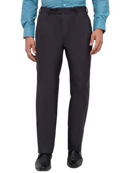 Park Avenue - Regular Solid Dark Grey Trouser