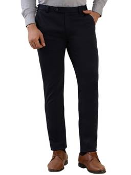 Park Avenue - Men Super Slim Solid Fancy Blue Trousers