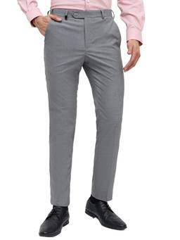 Park Avenue - Super Slim Fit Solid Light Grey Trouser