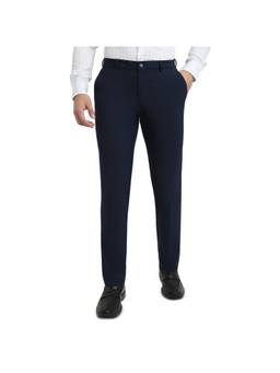 Raymond - Men Slim Self Design Dark Blue Pant