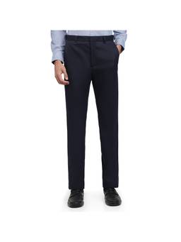 Raymond - Regular Fit Solid Navy Blue Pant