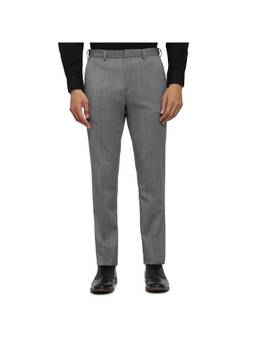 Raymond - Regular Fit Self Design Medium Grey Pant