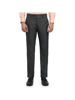 Raymond - Slim Fit Checkered Dark Grey Pant