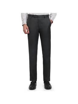 Raymond - Slim Fit Solid Dark Grey Pant