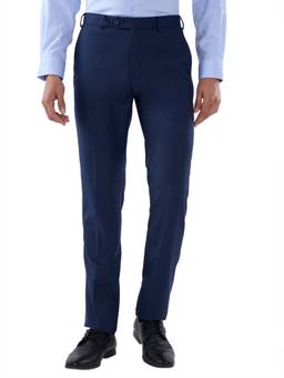 Raymond - Contemporary Fit Solid Fancy Blue Pant