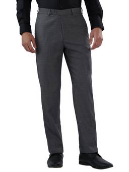 Raymond - Regular Fit Solid Dark Grey Pant