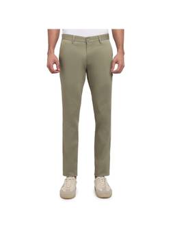 Parx - Super Slim Fit Solid Medium Green Trouser