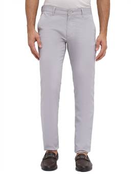Parx - Super Slim Solid Medium Grey Mens Trouser