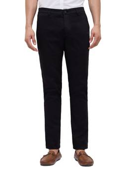 Parx - Super Slim Solid Black Trouser