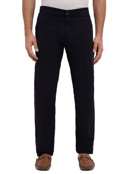 Parx - Slim Tapered Fit Solid Black Trouser