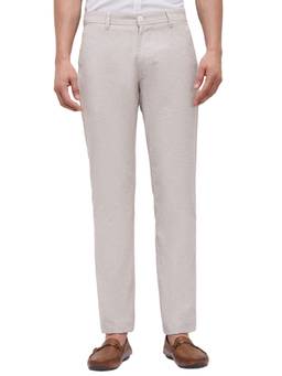 Parx - Slim Tapered Fit Solid Light Brown Trouser