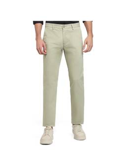 Parx - Tapered Fit Solid Medium Green Trouser