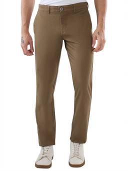 Parx - Tapered Fit Solid Dark Brown Trouser