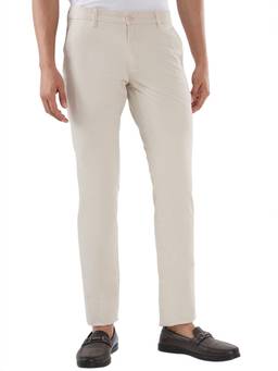 Parx - Dark Khaki Low Rise Tapered Fit Solid Trouser