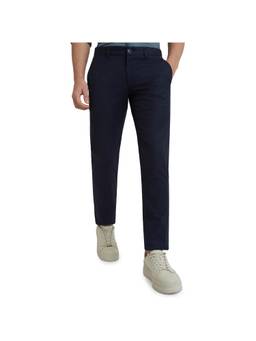 Parx - Dark Blue Tapered Fit Solid Trouser