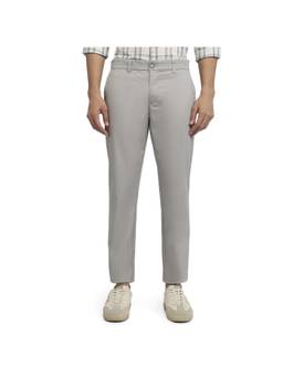 Parx - Medium Grey Tapered Fit Solid Trouser