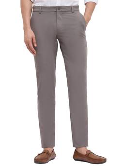 Parx - Tapered Fit Solid Mens Dark Grey Trouser