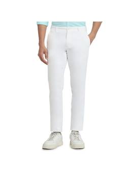 Parx - Tapered Fit Solid White Trouser