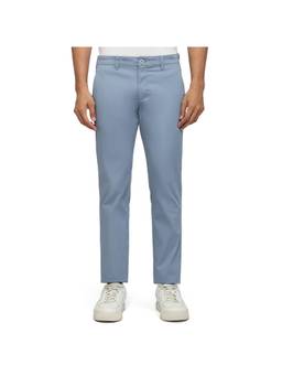Parx - Tapered Fit Solid Medium Blue Trouser