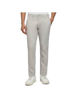 Parx - Men Tapered Fit Solid Light Grey Trouser