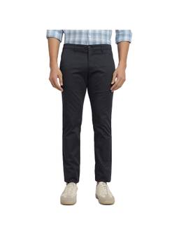 Parx - Tapered Fit Textured Grey Trouser