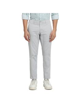 Parx - Tapered Fit Textured Medium Grey Trouser