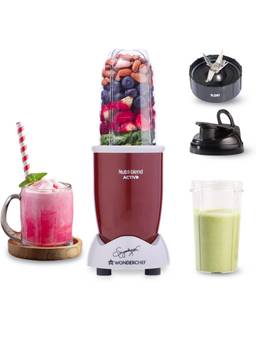 Wonderchef - Nutri-blend Activ Mixer Grinder Blender, 2 Unbreakable Jars, 500W, Red