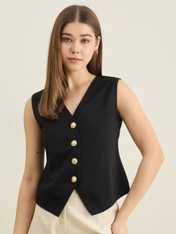 StyleStone - Women Black Polyester Top