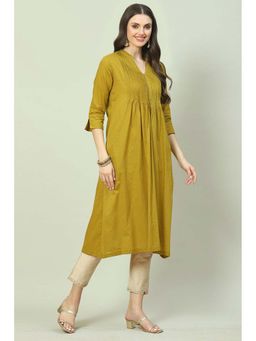 Biba - Women Olive Sequined Kurta