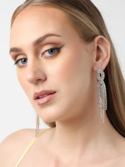 Sohi - Silver Plated Party Designer Stone Drop Earring for Women