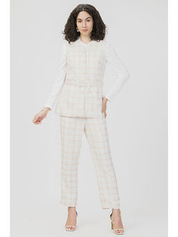 HOUSE OF S - Elegance Checkered Ensemble Jacket with Pant (Set of 2)