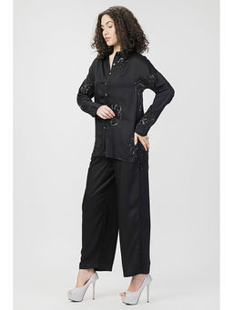 HOUSE OF S - Luminous Black Shirt and Pant (Set of 2)