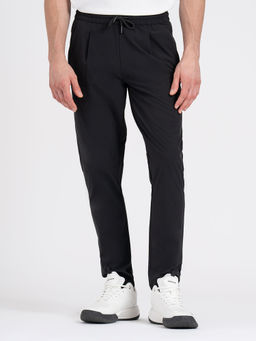 Red Tape - Black Solid Straight Fit Trackpant