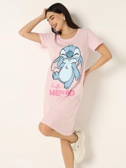 R&B - Character Relaxed Women Nightdress Pink