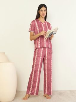 Sweet Dreams - Womens Tie and Dye Nightsuit Brown