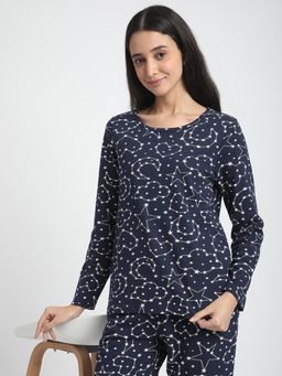 R&B - Stars Regular Women Night Top Navy Blue
