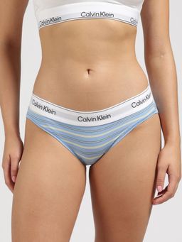 Calvin Klein - Blue Striped Mid Rise Bikini-Brief
