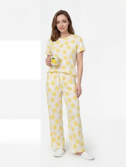 Sweet Dreams - Womens Cute Lemon Print Short Sleeve Nightsuit
