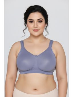 Zivame - True Curve Single Layered Non Wired Full Coverage Super Support Bra - Silver Bullet