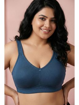 Zivame - True Curve Double Layered Non Wired Full Coverage Super Support Bra - Real Teal