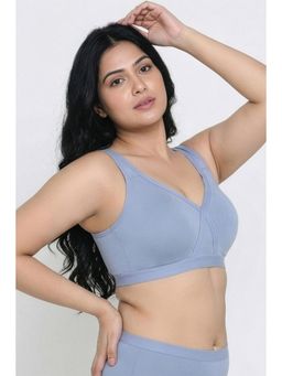 Zivame - True Curve Double Layered Non Wired Full Coverage Super Support Bra - Blue Blizzard